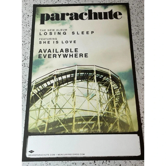 Parachute Band "Losing Sleep" Double Sided Promo Poster, Mercury Records, 2009 - Picture 2 of 2
